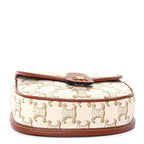 Celine Triomphe Canvas Calfskin Mini Besace Bag  White