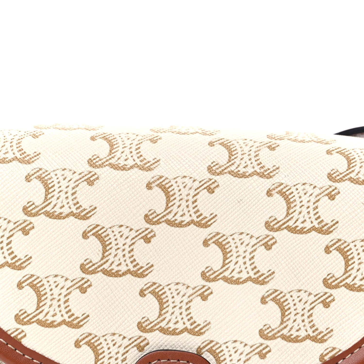 Celine Triomphe Canvas Calfskin Mini Besace Bag  White