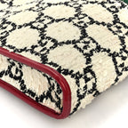 Gucci Tweed GG Monogram Large Rajah Chain Tote  White Black Romantic Cherry