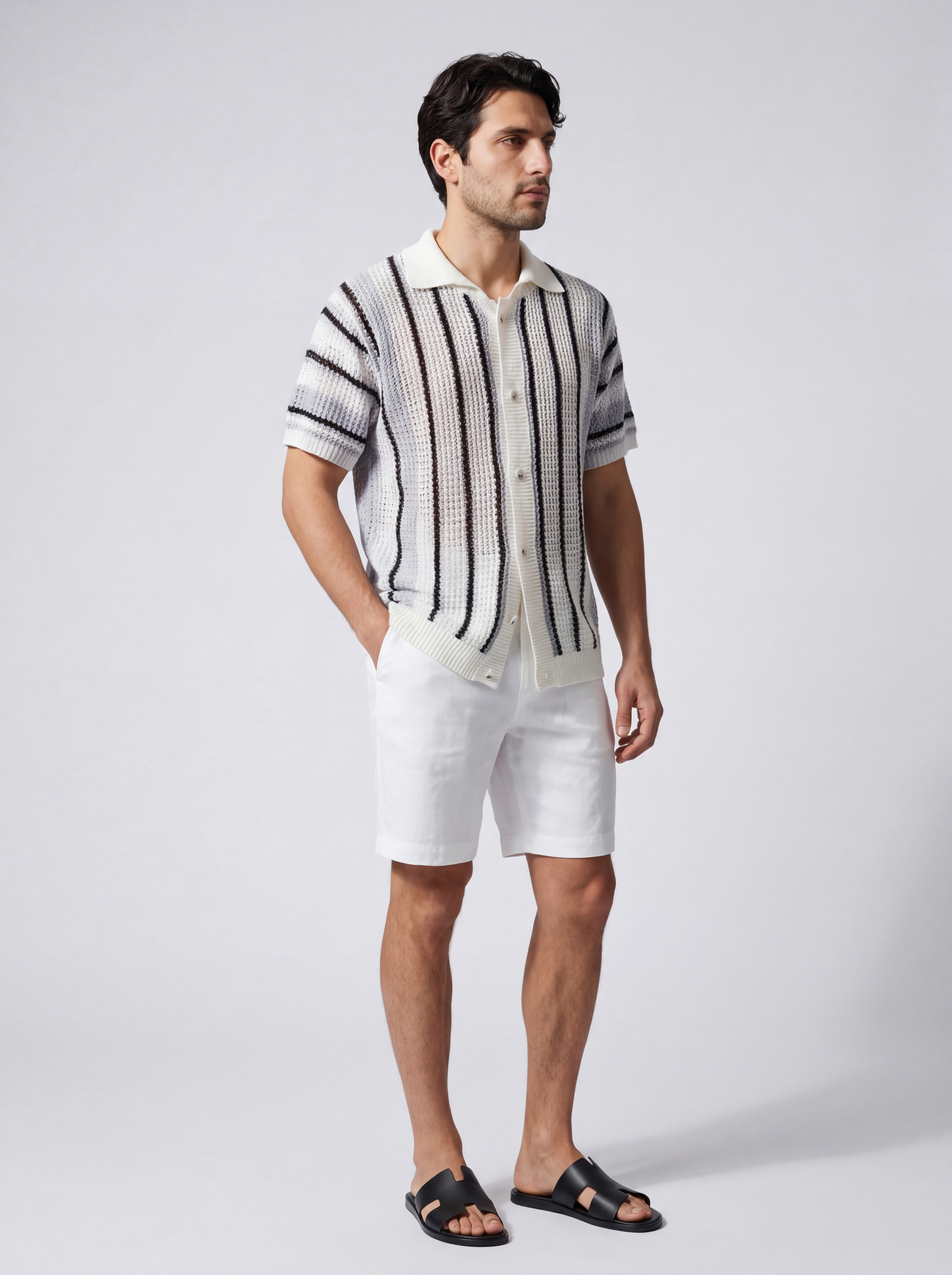 The Ravello Stripe Crochet Shirt