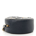 Chanel Caviar Quilted Round Filigree Crossbody Navy Black