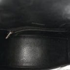 Balenciaga Shiny Calfskin Monochrome Crocodile Embossed Small Hourglass Top Handle Bag Black