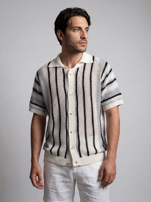 The Ravello Stripe Crochet Shirt