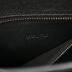 Balenciaga Shiny Calfskin Monochrome Crocodile Embossed Small Hourglass Top Handle Bag Black